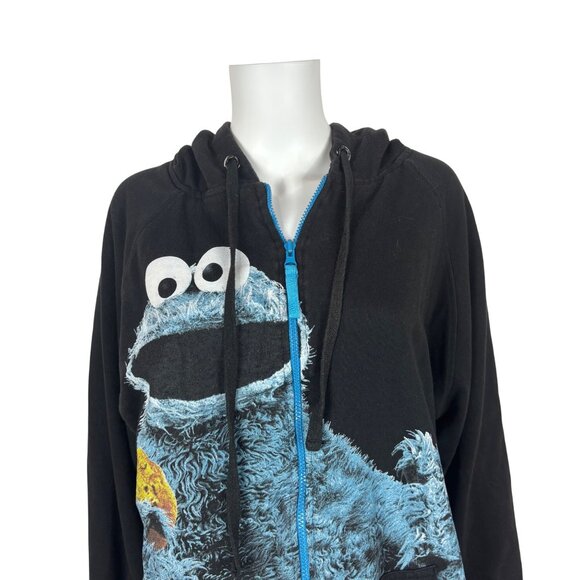 Sesame Street Cookie Monster Sweatshirt Reversible Black Blue Unisex XL Hoodie - Picture 3 of 11